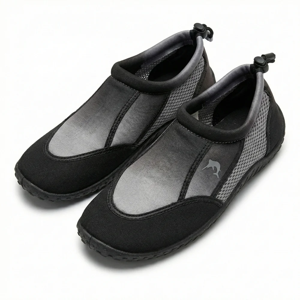 Reel Legends Black and Gray Slip On Boat Shoes